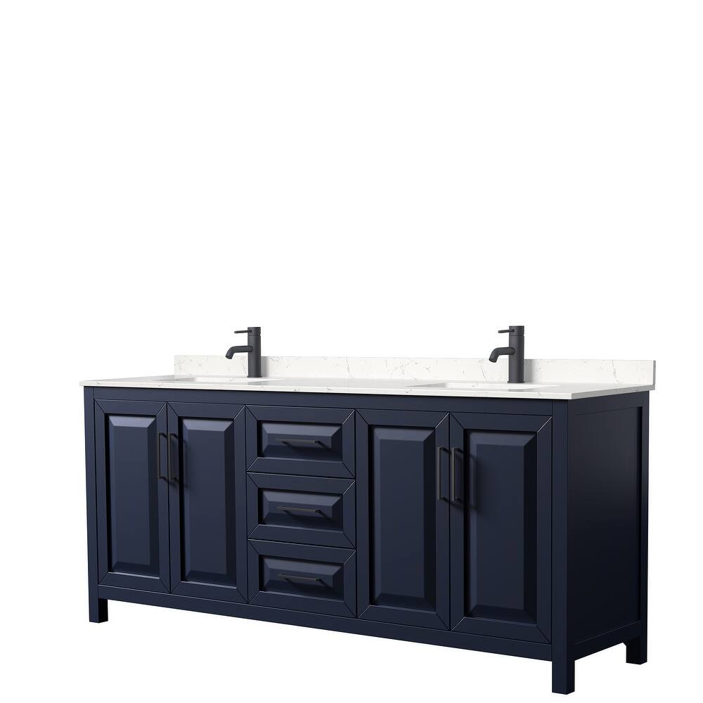Daria 80 Inch Double Vanity, Cultured Marble Top