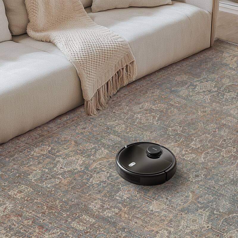 Mcow Grace Muted Floral Low Pile Non-Slip Machine Washable Area Rug