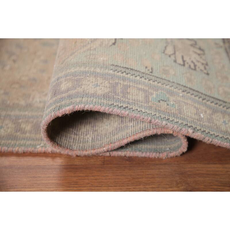 Hand Knotted Oriental 100% Wool Carpet Traditional Floral Pink Tabriz Area Rug - 4' 7'' X 3' 1''