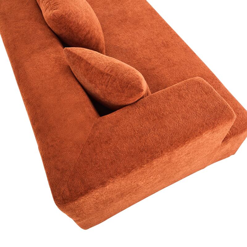 Memory Foam Curved Modular Couch Chenille Deep Seat Sectional Sofa