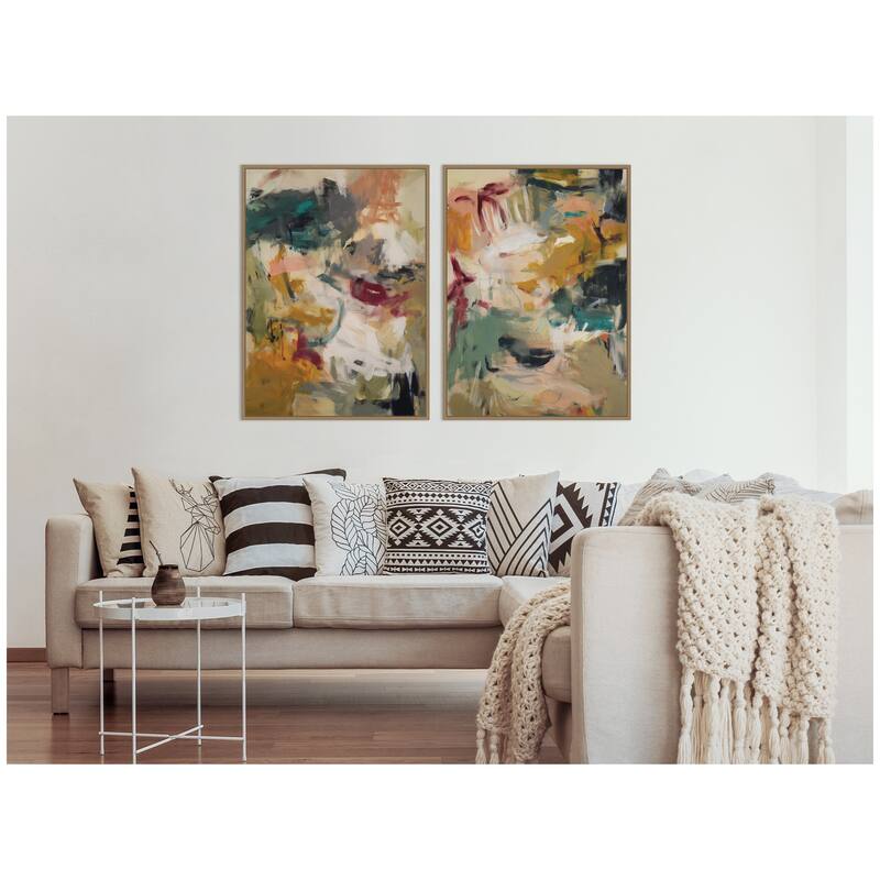 Kate and Laurel Painted Storm No. 1 & No. 2 2 Piece Framed Canvas Wall Art Set by Amy Lighthall