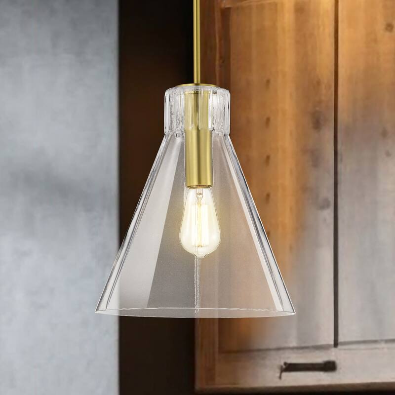Gianna 1 Light Medium Pendant Vintage Brass Finish Clear Glass - Vintage Brass
