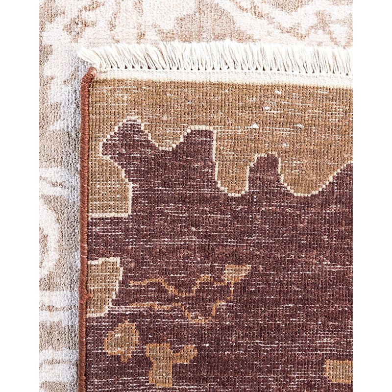 Ikat One-of-a-Kind Handmade Area Rug, Brown - 8' 1" x 9' 10"