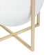 preview thumbnail 5 of 5, White Metal Cachepot Planters with Gold Metal Stands (Set of 2)