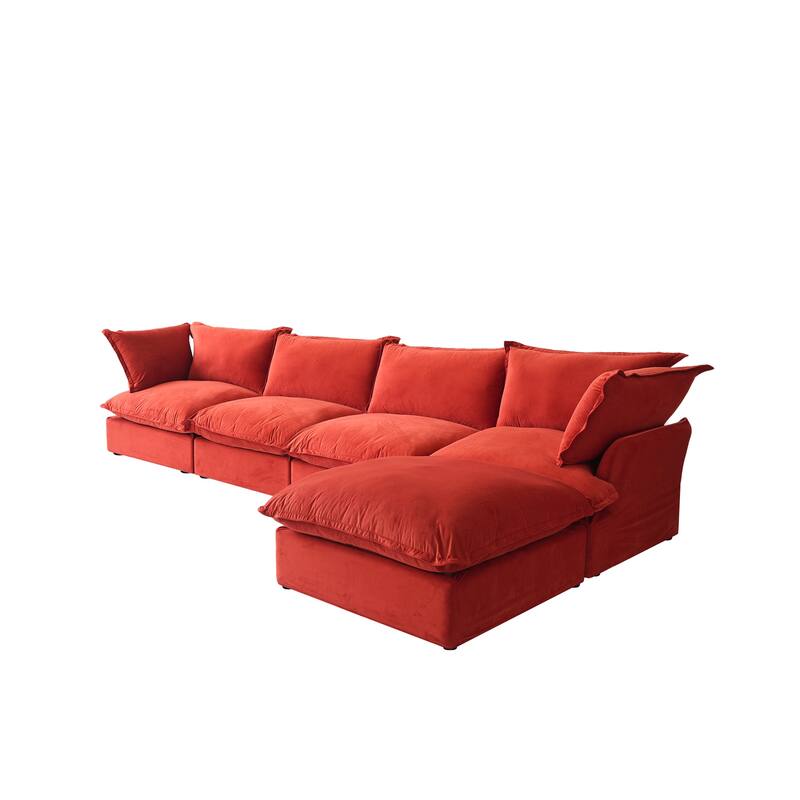 L-Shaped Convertible Sectional Sofa Couch with Movable Storage Ottoman Chaise, Free Combination Sofa