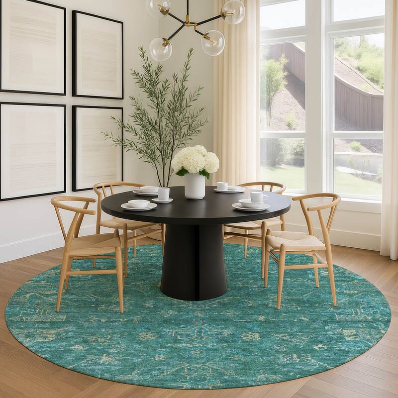 Machine Washable Indoor/ Outdoor Traditional Chelsea Chantille Rug