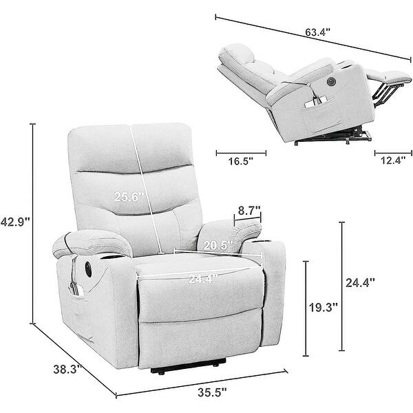Electric Power Lift Recliner Chair Sofa with Massage and Heat Bed Bath & Beyond 36644480