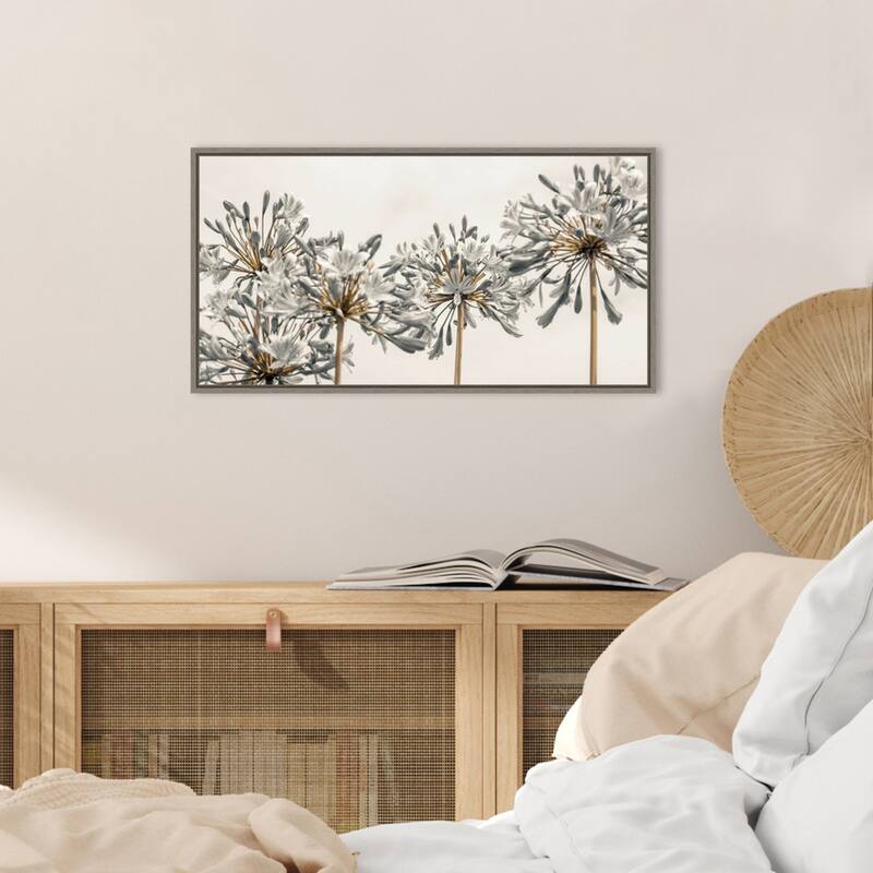 African Lily Flowers II by Assaf Frank (27 x 14 in.), Framed Canvas Wall Art Print - Sylvie Greywash