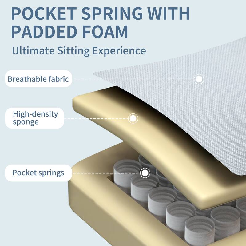 Mid-Century Modern Accent Chair with Black Metal Legs Woven Linen-Look