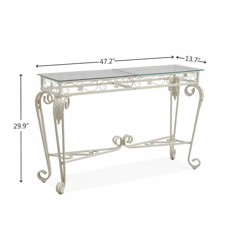 Modern Glass and Metal Console Table for Entrance