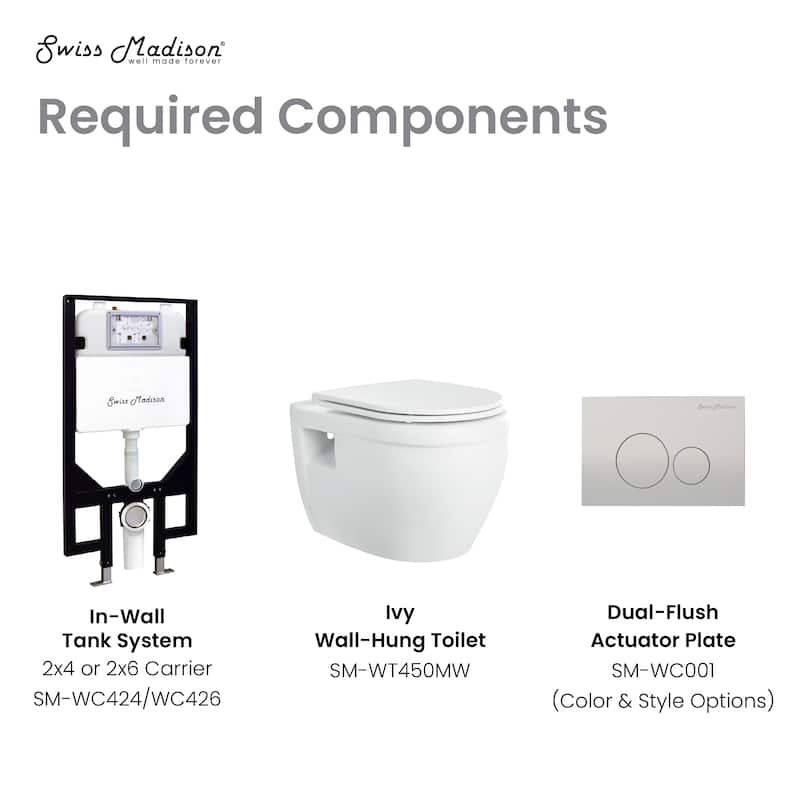 Dieppe Wall-Hung Elongated Toilet Bowl In Matte White - 20.65" x 14.75" 13.6"