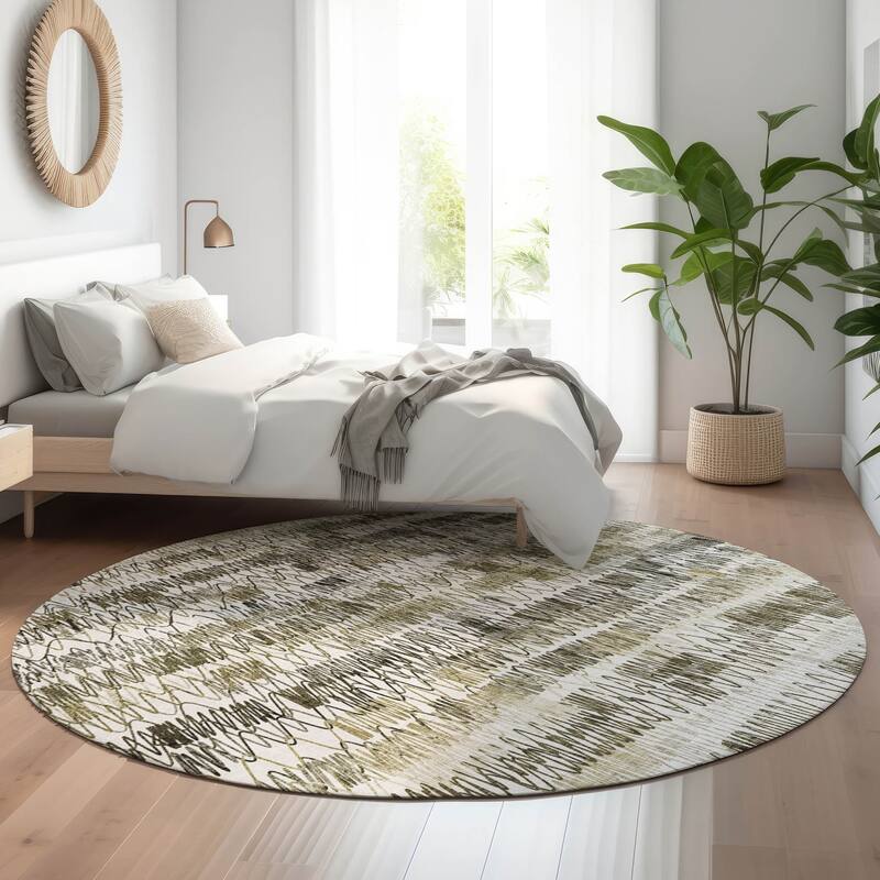 Premium Washable Super Soft Modern Glam Mayfield Rug - Taupe - 8' x 8'