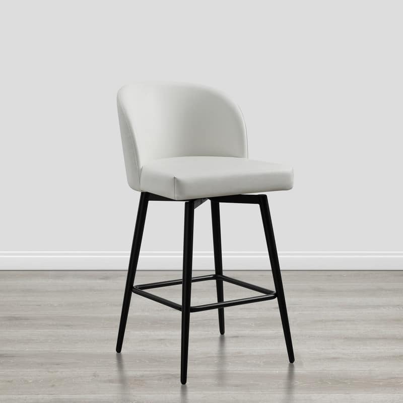Charlotte Counter Height Swivel Barstool with Metal Legs Set