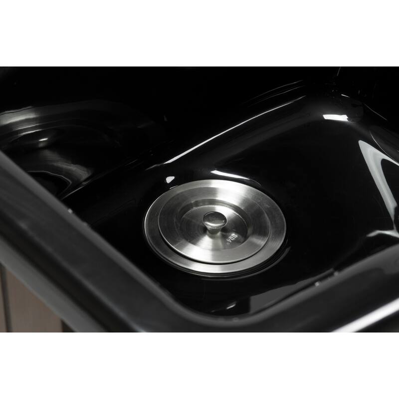 Shampoo Cabinet with Faucet Hair Salon Sink, Black Brown - 21" x 12"