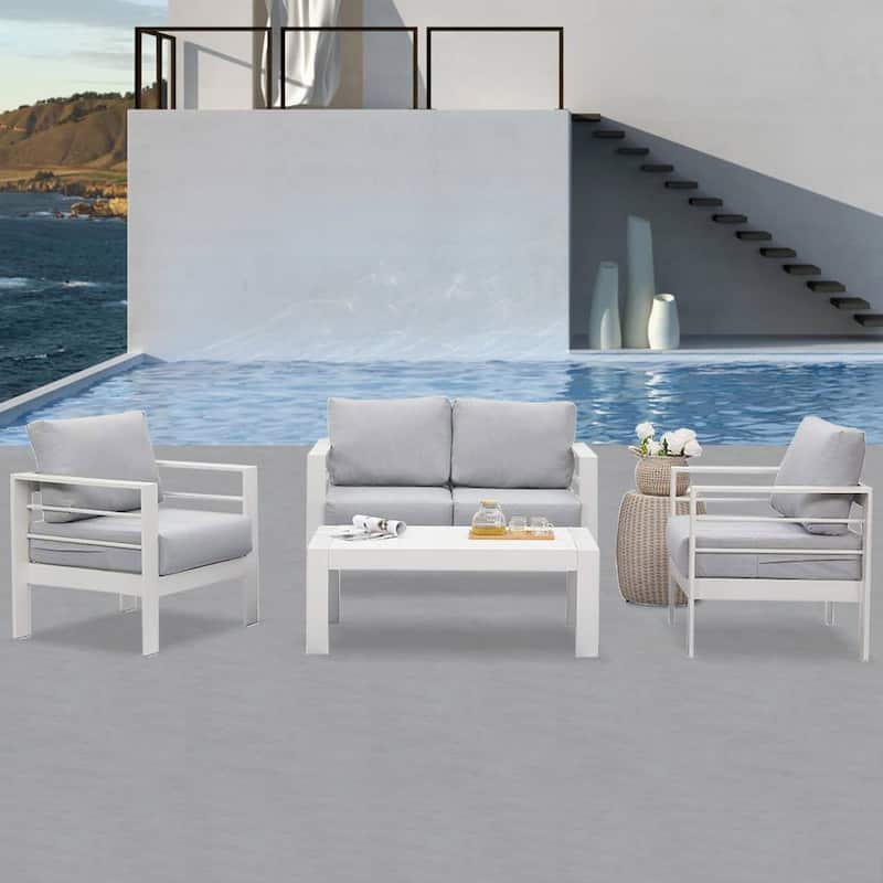 Royalcraft 4 Piece Aluminum Outdoor Patio Furniture Set