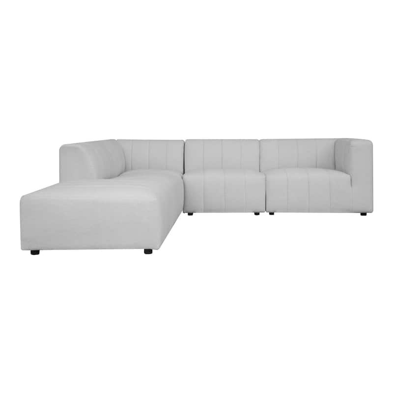 Aurelle Home Lilly Modern Channel-Stitched Modular Sectional - Large Open L-Shape Sofa