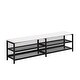 preview thumbnail 17 of 16, Full Size Metal Platform Bed with 2-Tier Storage Shelves, Wooden Storage Cabinet, White