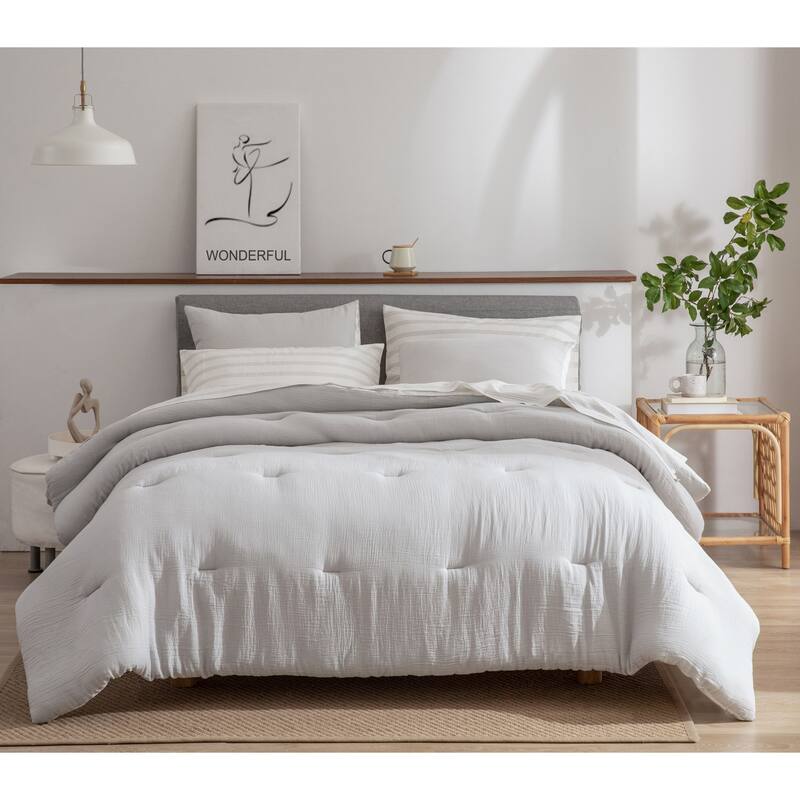Wonderful Velvet 3 Piece Quilt Set - 22029 Grey/7 Piece - Queen
