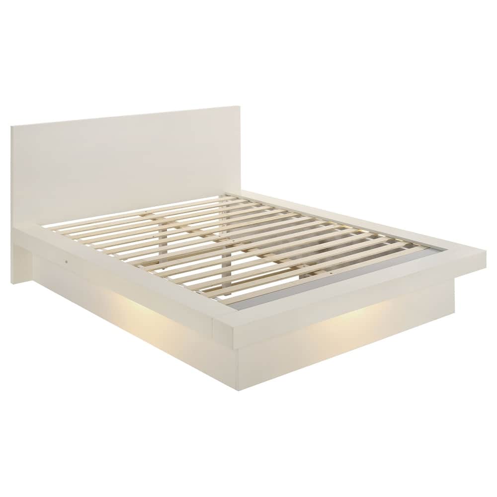 Jessica Contemporary Wood LED Platform Bed