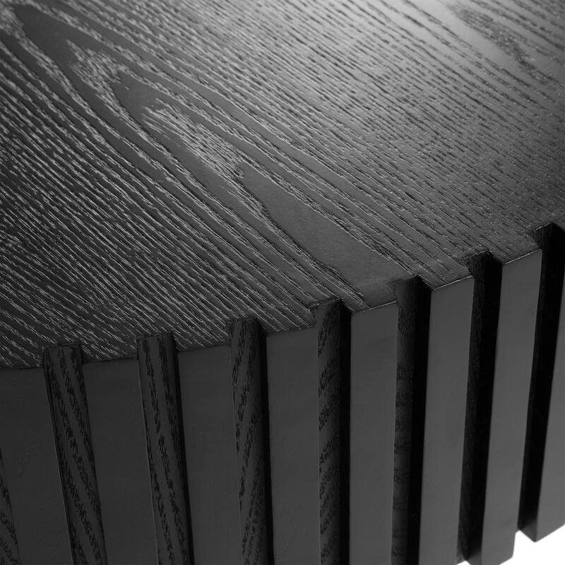 Modrest Pierre Modern Black Ash Round Coffee Table Set