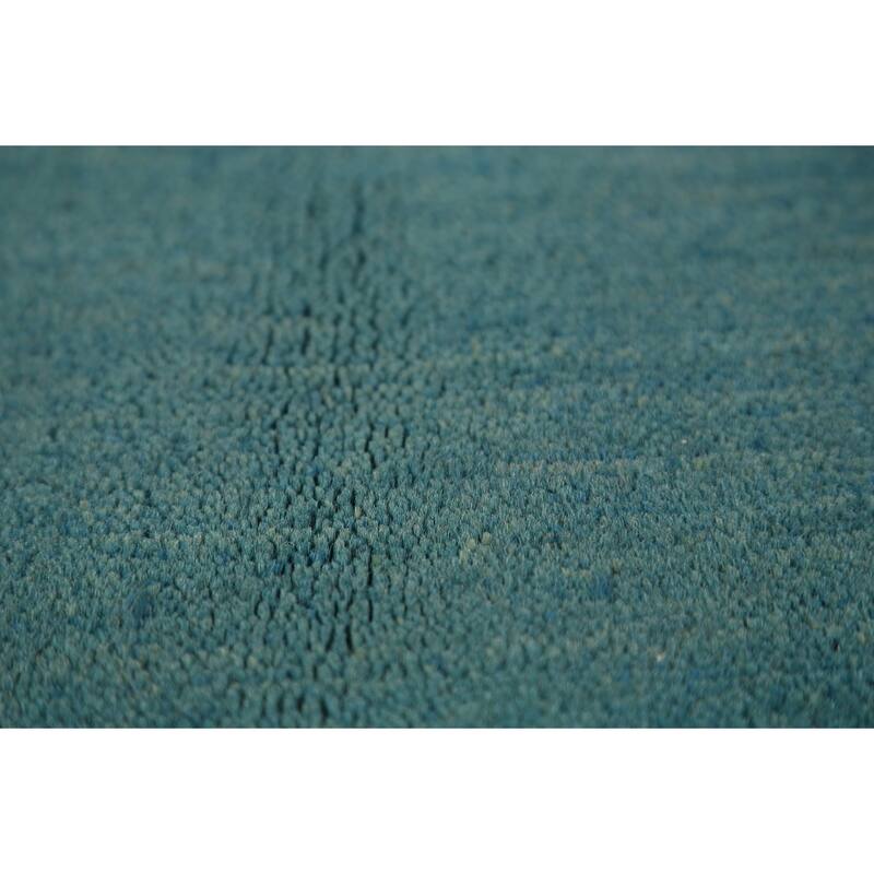Teal Blue Gabbeh Oriental Rug Handmade Wool Carpet - 2'8" x 4'1"