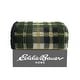 preview thumbnail 1 of 12, Eddie Bauer Printed Faux Shearling- Reversible Throw Blankets Trailhead Plaid Green