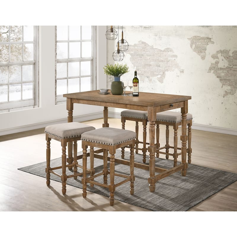 ACME Farsiris Counter Height Table in Weathered Oak
