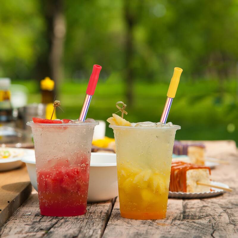16pcs Silicone Straw Tips for 1/3 Inch OD Stainless Steel Straws