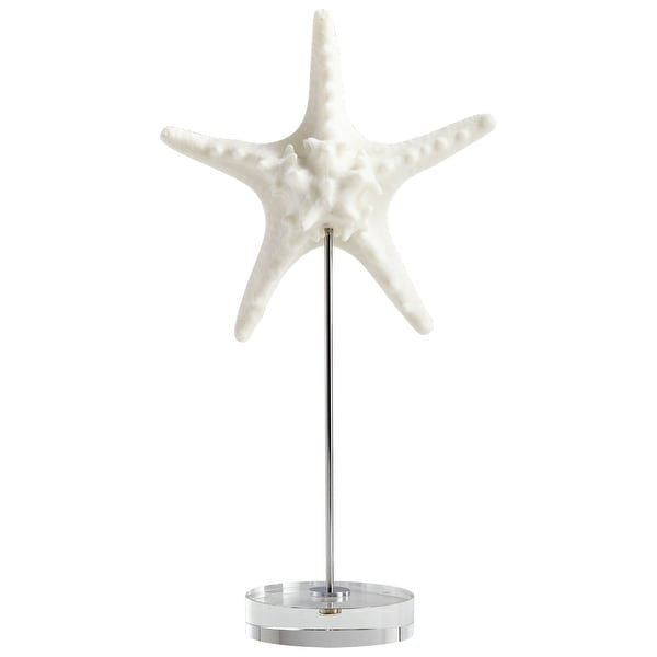 Cyan Design 09121 Under The Sea Crystal, Iron and Resin Starfish Statue - Natural White