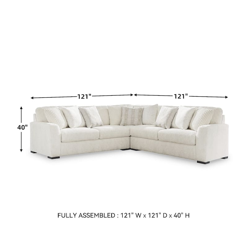 Signature Design by Ashley Chessington White 3-Piece Sectional - 121" W x 121" D x 40" H