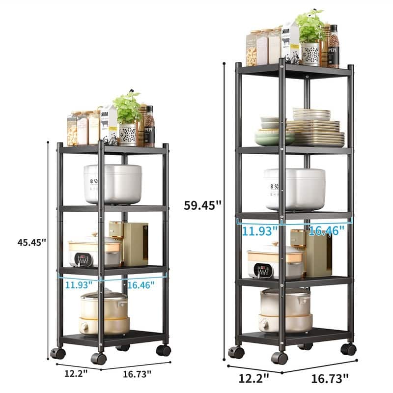 Storage Shelves with Rolling Wheels