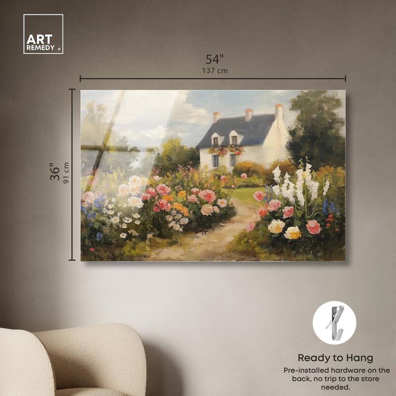 Floral Welcome Acrylic by Art Remedy, Ready to Hang