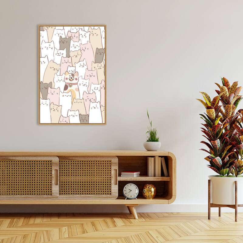 Cute Kittens by Xuan Thai Framed Canvas Wall Art Print