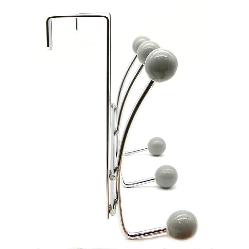 Over The Door Hook Rack with 6 Ball Ends - 10.5 L x 4 D x 7.5 H