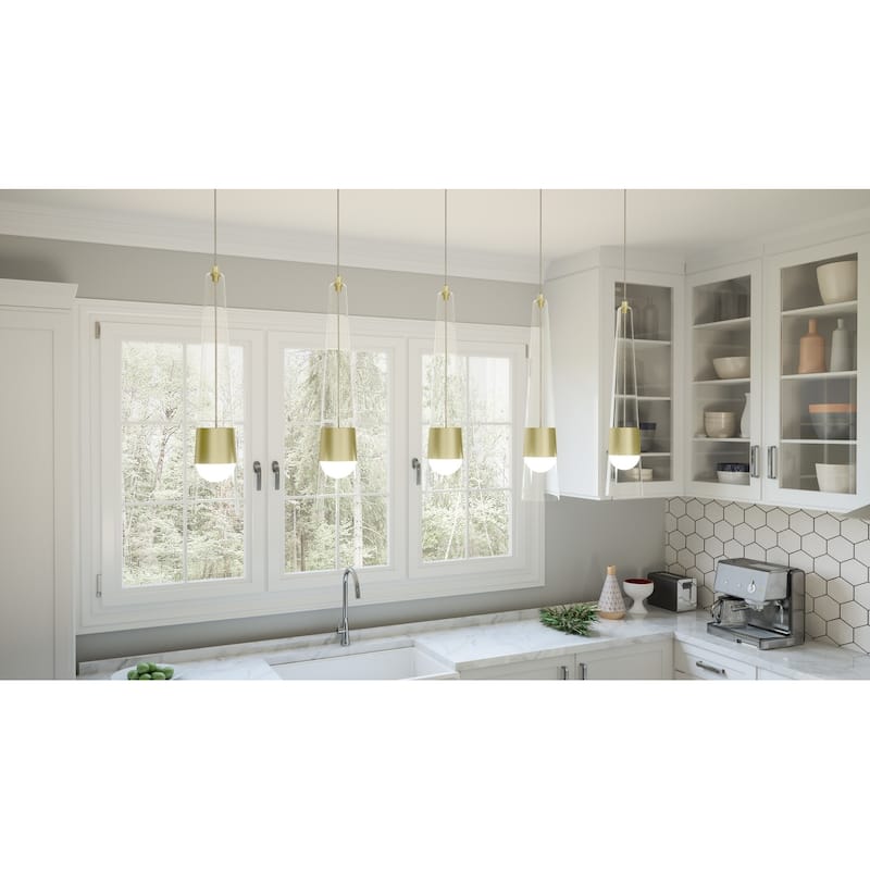 Zia Integrated LED Satin Gold Island Light