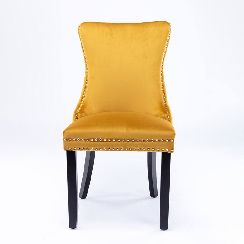 Set of 2 Modern Upholstered Accent Armless Tufted Dining Chairs