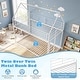 preview thumbnail 18 of 18, Costway Twin Over Twin Metal Bunk Bed, House Shaped Floor Bunk Bed