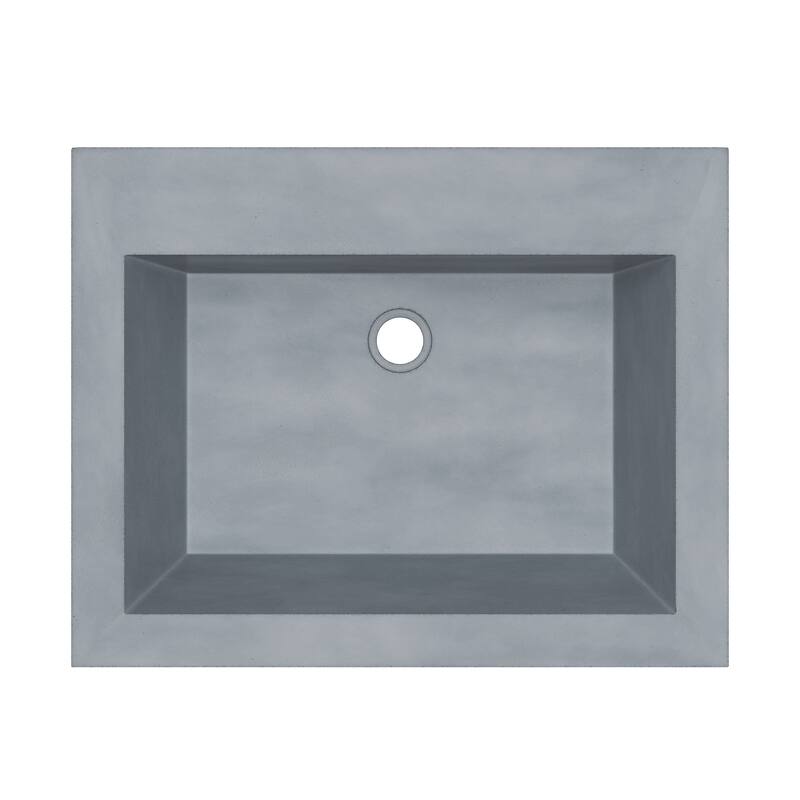Natoma 24" Wall-Mounted Concrete Rectangular Bathroom Sink - Single Faucet Hole