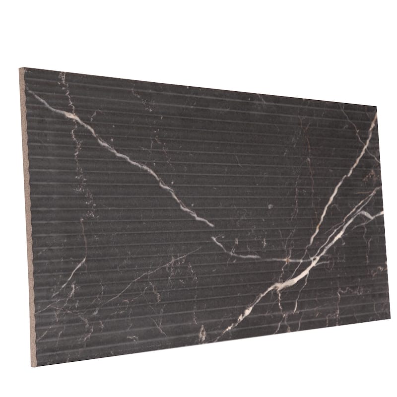 Merola Tile Reve Roseliere Deco Noir 11-3/4" x 23-1/2" Porcelain Wall Tile