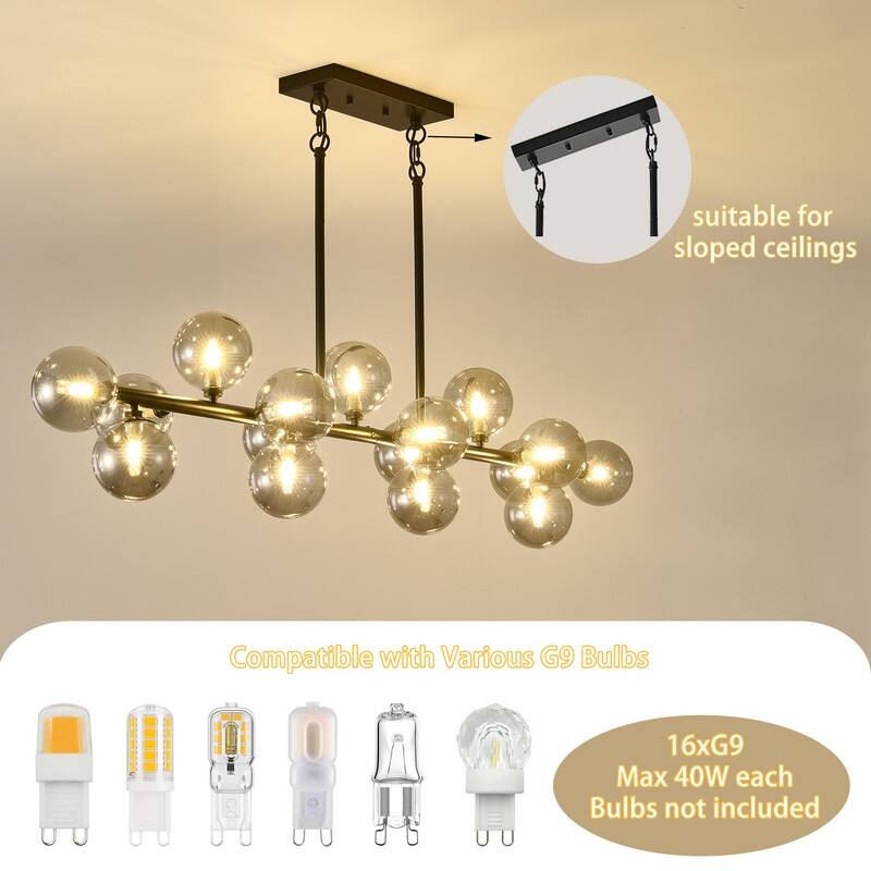 Mid Century Sputnik Chandelier Modern Pendant Light for Dining Room