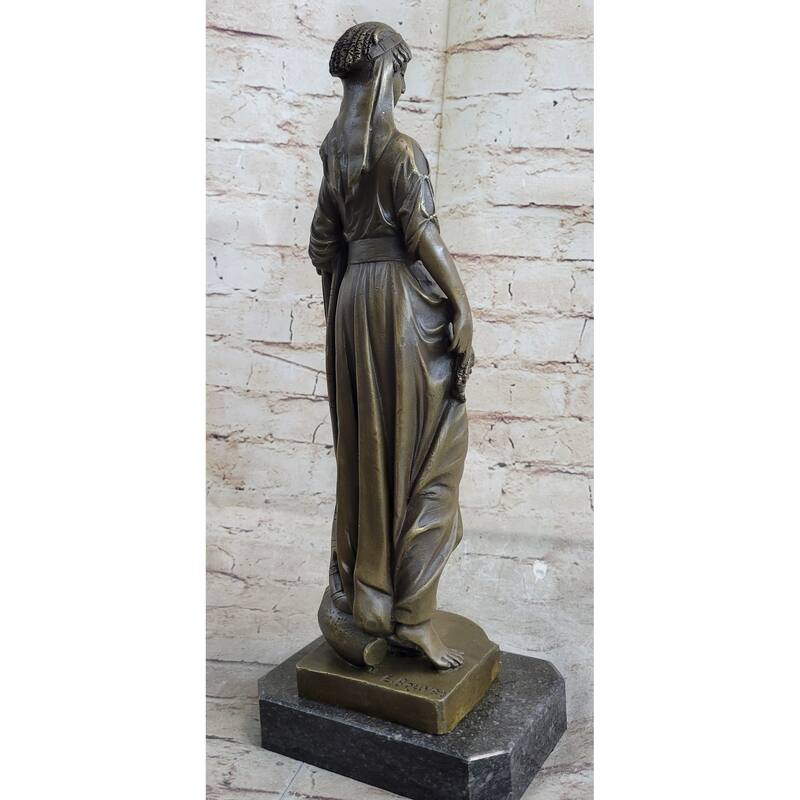 Reproduction Of Greek Goddess Bronze Sculpture Marble Base Statue Art Deco Gift