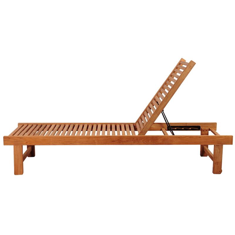 Amazonia Nias Outdoor Chaise Lounger Patio Furniture Teak Backyard Garden Lawn - N/A