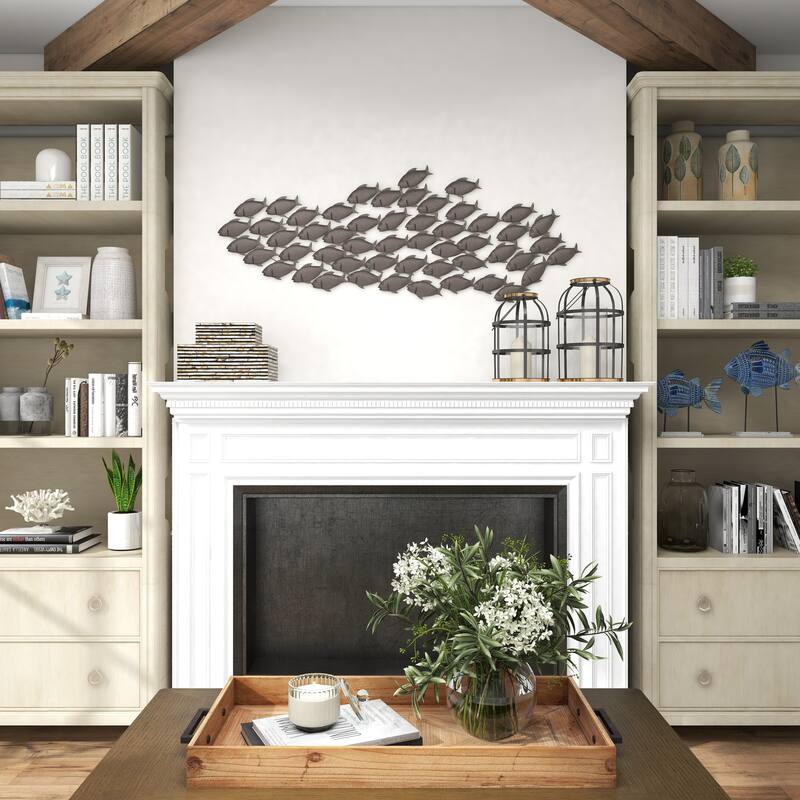 Dark Brown Metal Fish Home Wall Decor