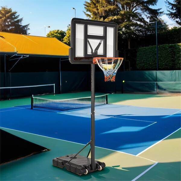 slide 2 of 10, Outdoor Portable Basketball Rack, Suitable for Children and Adults Black