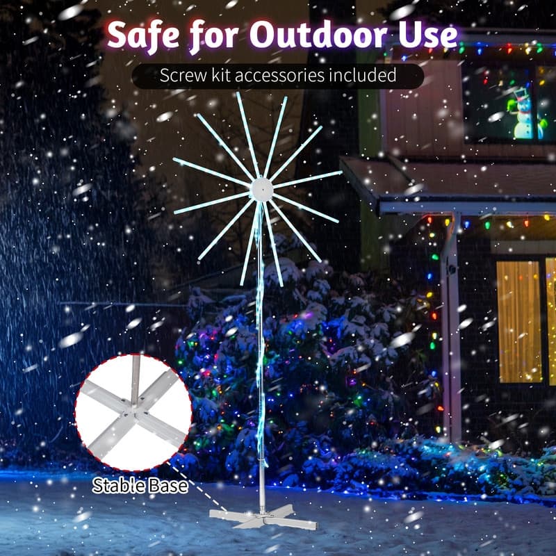 8.3FT Lighted Firework Windmill-Shaped Light with Stand Christmas Decorations