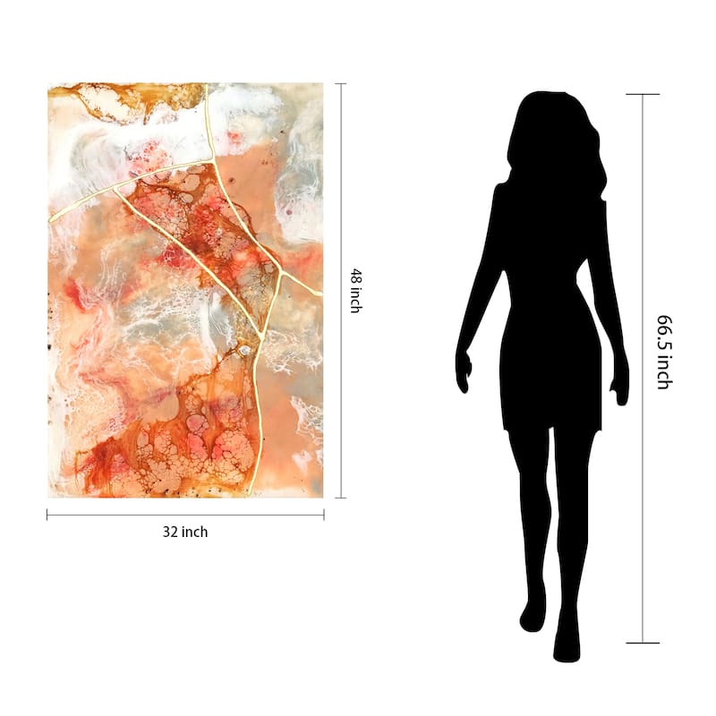 "Coral Lace I" Frameless Free Floating Tempered Glass Panel Graphic Wall Art