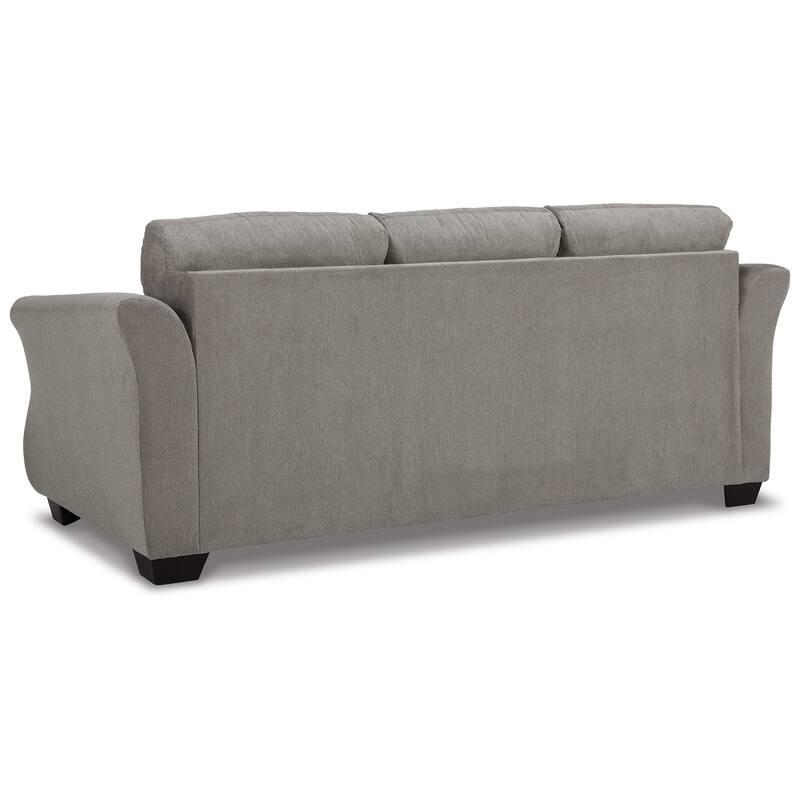 Avel 88 Inch Sofa, Tapered Arms and Soft Slate Gray Polyester Cushions
