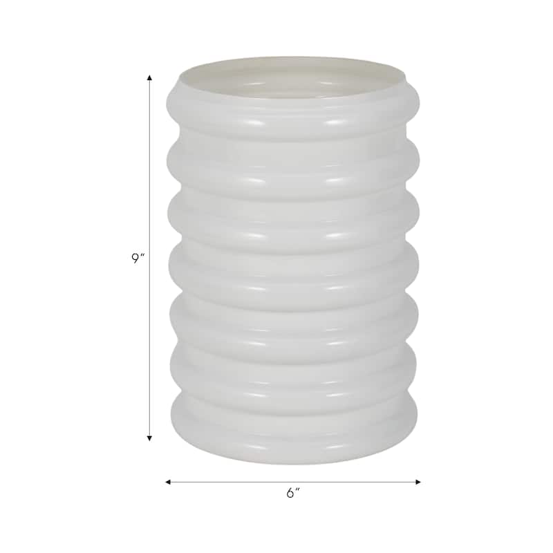 Sagebrook Home's Ribbed Texture Neutral Glass Vase