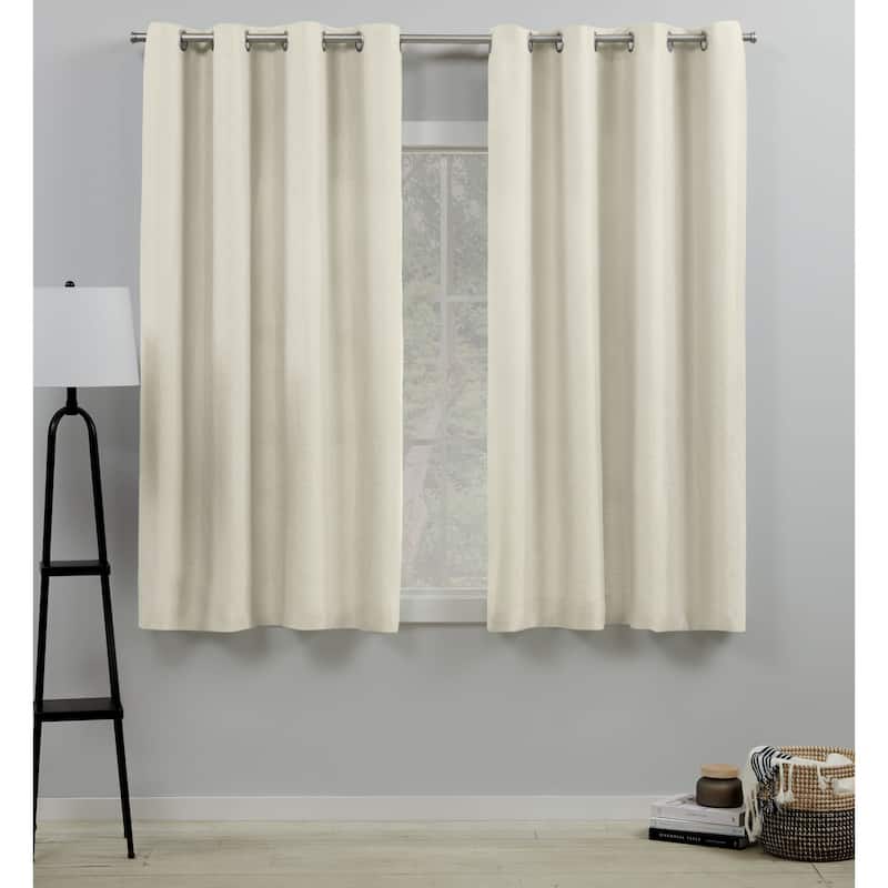 ATI Home Loha Linen Grommet Top Curtain Panel Pair - 54x63 - Ivory