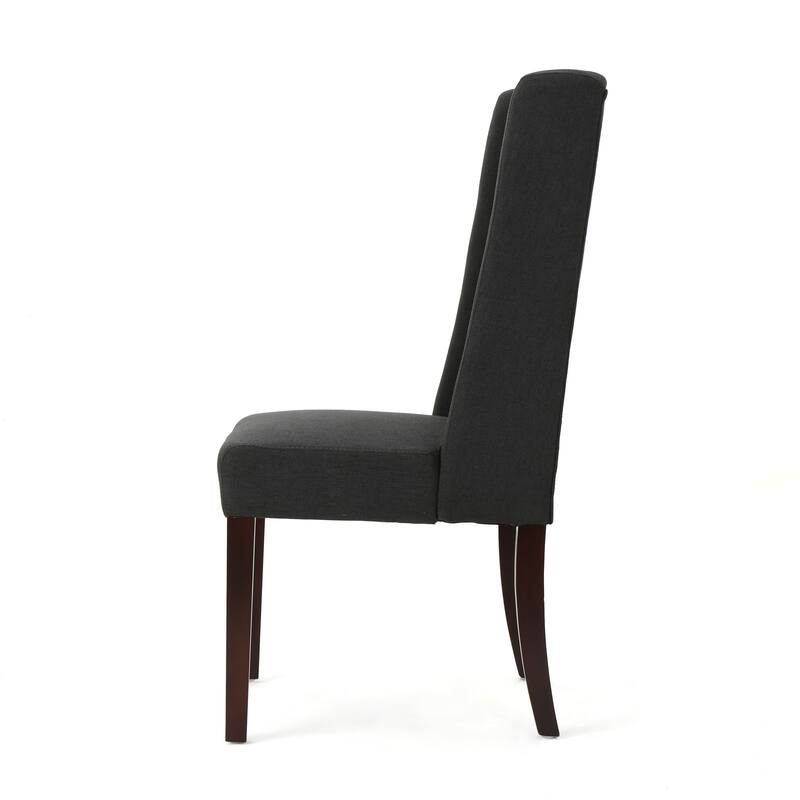 Wingback Upholstered Dining Chairs Set of 2, Fabric Side Dining Room Chairs with Tufted Button, Home Kitchen Wood Chairs